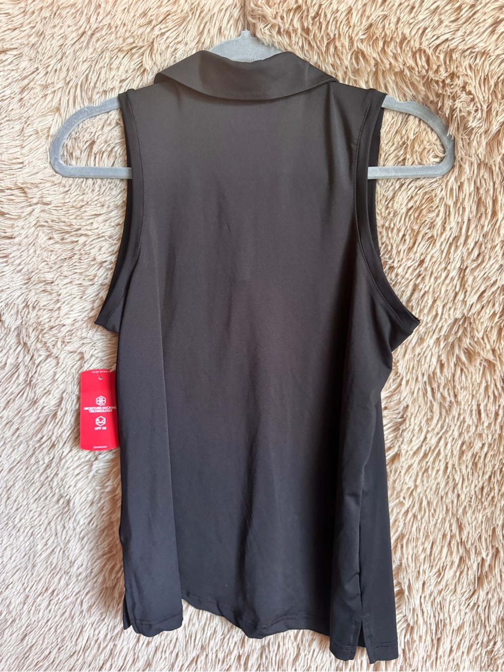 bcg Black Sleeveless Polo Tank with V-Notch Collar - Picture 2 of 3